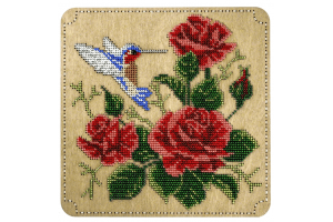 Набір для створення органайзера з вишитою кришкою «Колібрі над трояндами» FLZB-253